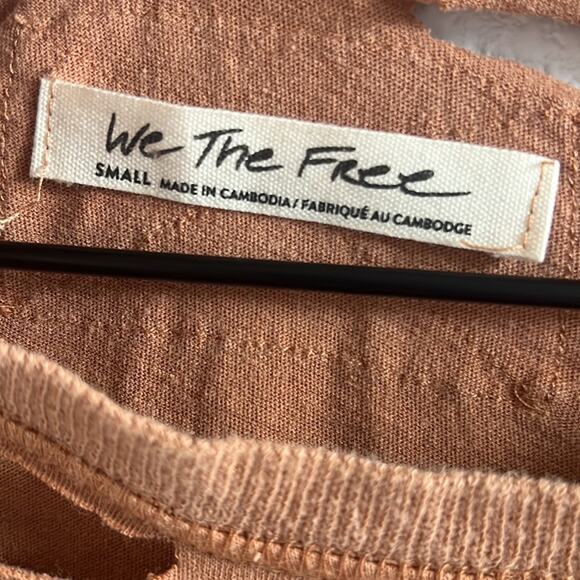 NWT Free People We the Free Dani Oversized T-Shirt Crush Blush Distressed Small - Picture 4 of 9